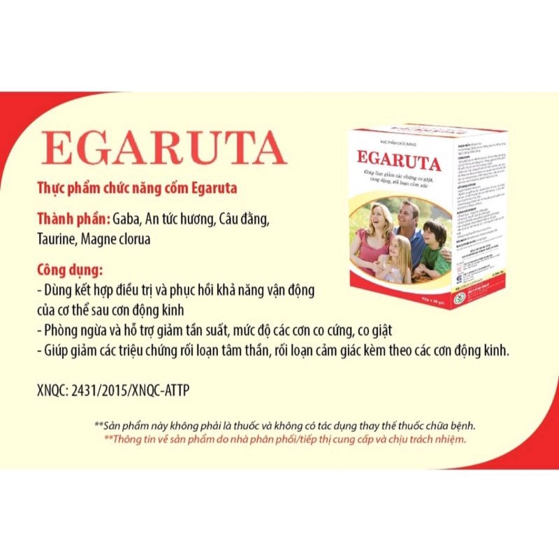 Egaruta cốm ⚡ Mua 6 tặng 1 ⚡ Hộp 30 gói Cho trẻ tăng động, Hồi phục khả năng vận động