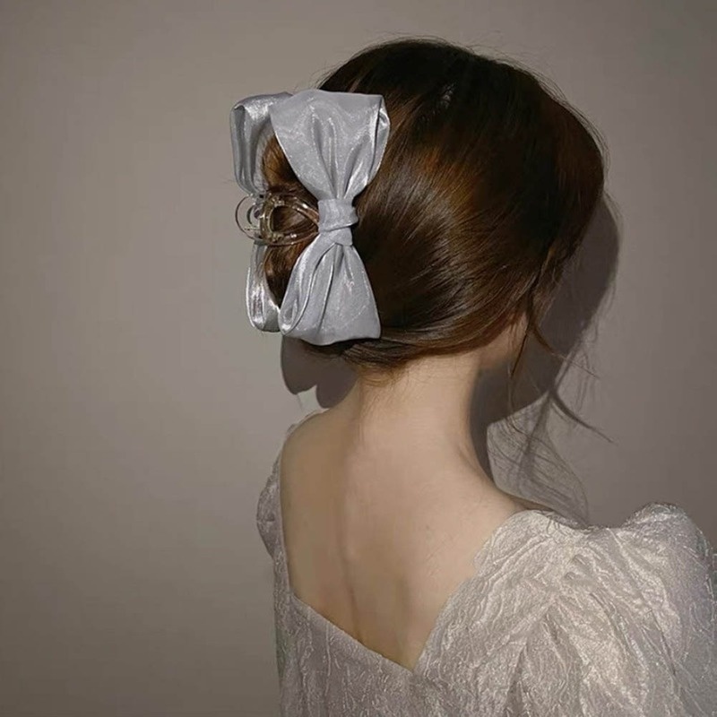 Kẹp Tóc Đính Nơ Lưới In Họa Tiết Cá Mập Phong Cách Hàn Quốc Dành Cho Nữ