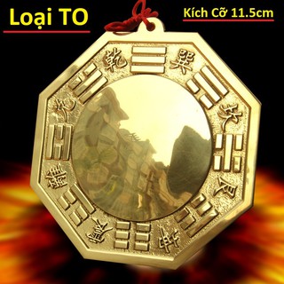 Gương Bát Quái Cầu Lồi Hóa Giải Sát Khí - Kích cỡ 11.5cm - Bằng Đồng Nguyên Chất - Tiên Thiên Bát Quái