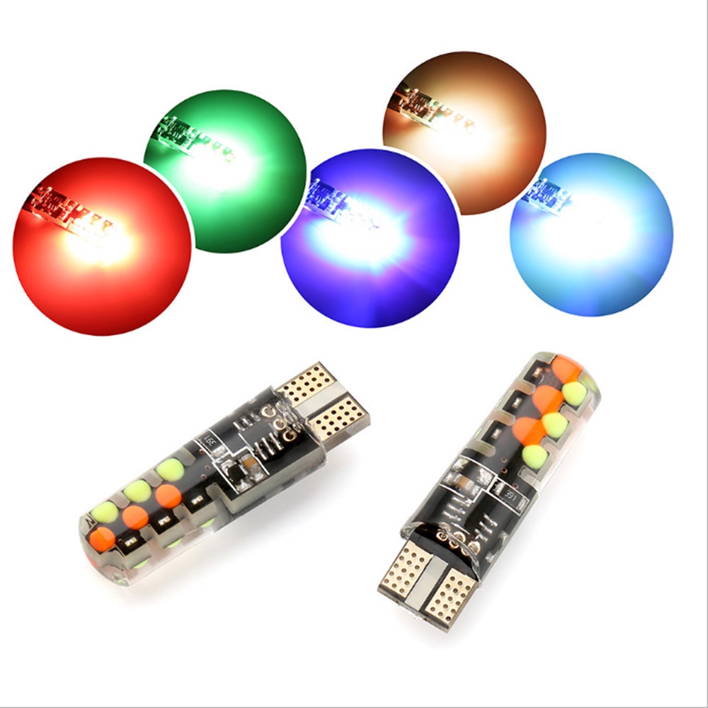 Set 2 Đèn Led T10 T10 COB 12 SMD RGB 501 Slde Llght Dành Cho Ô Tô