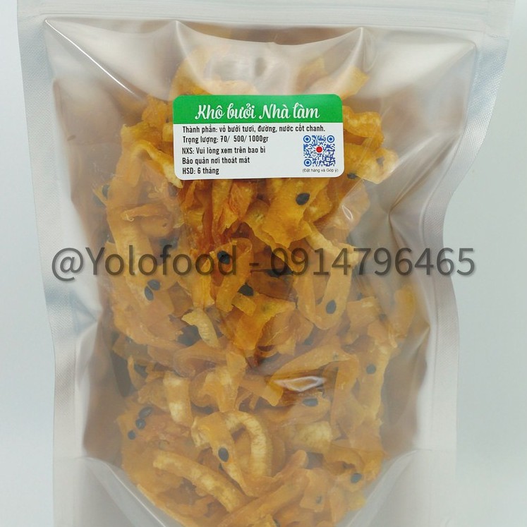 Bưởi vỏ rim chanh dây sấy dẻo 50/ 200g (Khô bưởi rim chanh dây tự nhiên ít ngọt) [Hàng tại xưởng sản xuất] | BigBuy360 - bigbuy360.vn