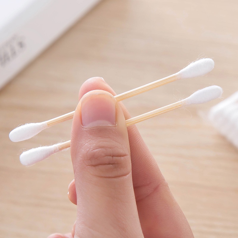 TĂM BÔNG NGOÁY TAI THÂN GỖ SET 100 CÂY, SET 200 CÂY BIBI 42