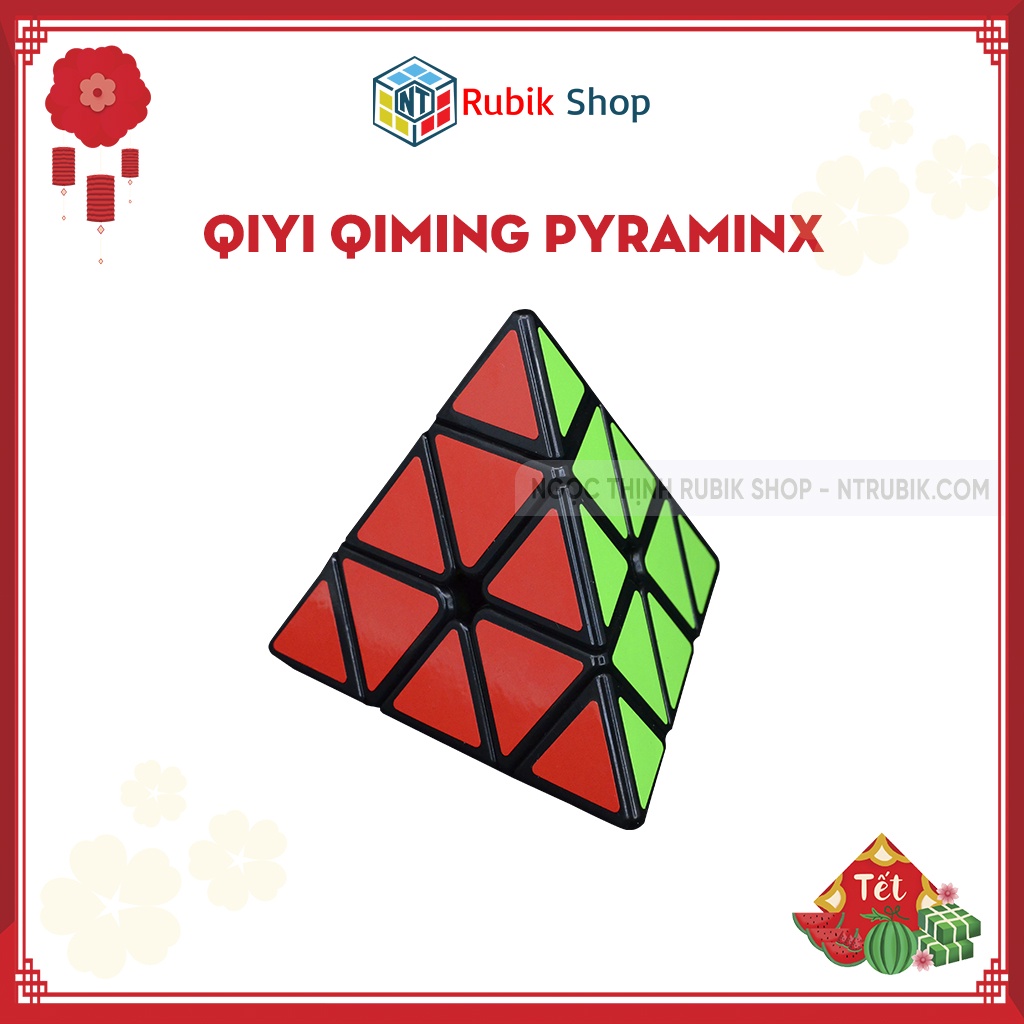 Đồ chơi rubik Kim Tự Tháp Pyraminx - QiYi A Qiming Pyraminx Black (Màu Đen) - ngocthinhrubik