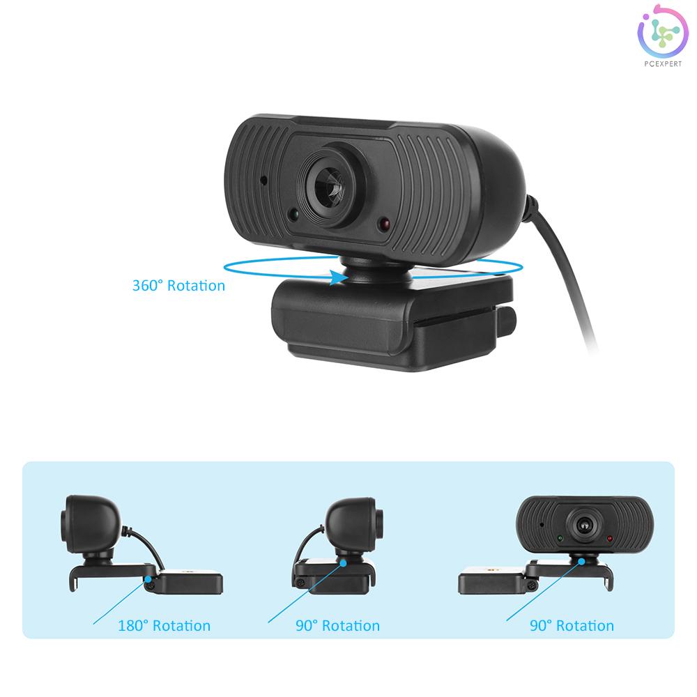 USB Webcam High Definition 1080P Web Camera Built-in Microphone with Clip-on Base USB2.0 Web Cam for Laptop Computer PC Plug and Play