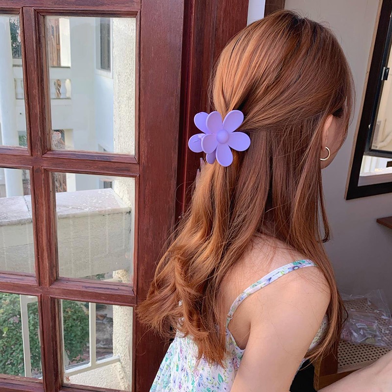 Kẹp Tóc Hình Hoa Màu Trơn Thời Trang Hàn Quốc Cho Nữ