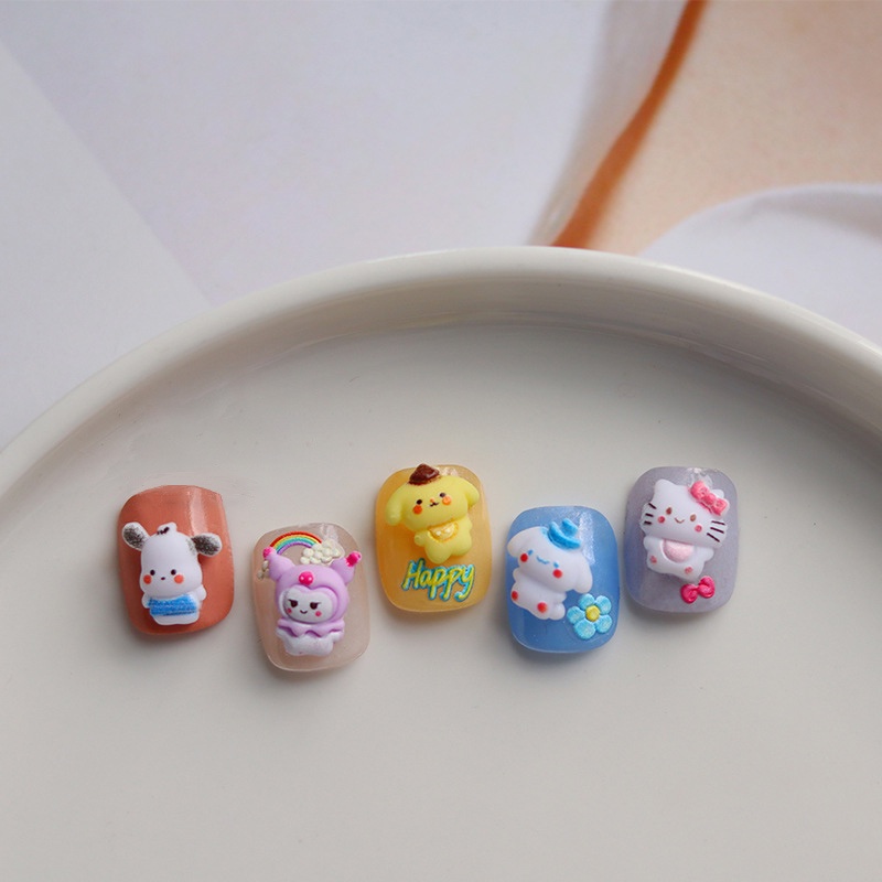 SANRIO Bộ 50 Phụ Kiện Trang Trí Móng Tay 3D Hình Động Vật Xinh Xắn