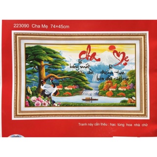 Tranh thêu chữ thập 223090 CHA MẸ 74x45cm chưa thêu