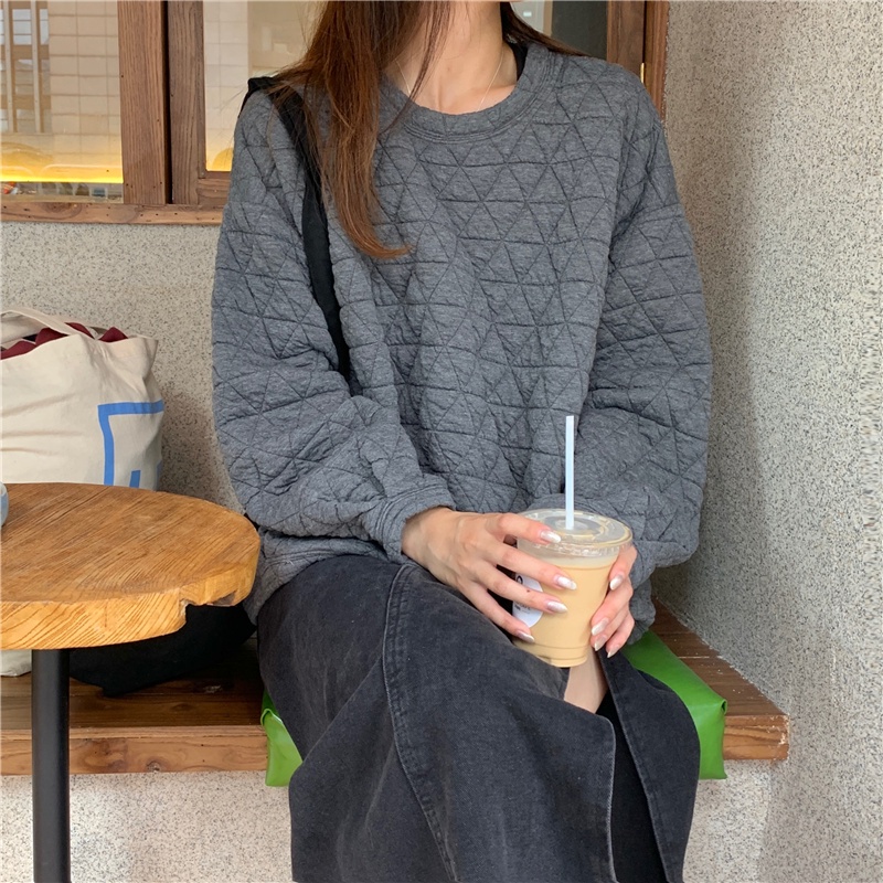 SUXI Áo sweater dáng rộng thiết kế mới thời trang mùa thu theo phong cách hàn quốc cho nữ