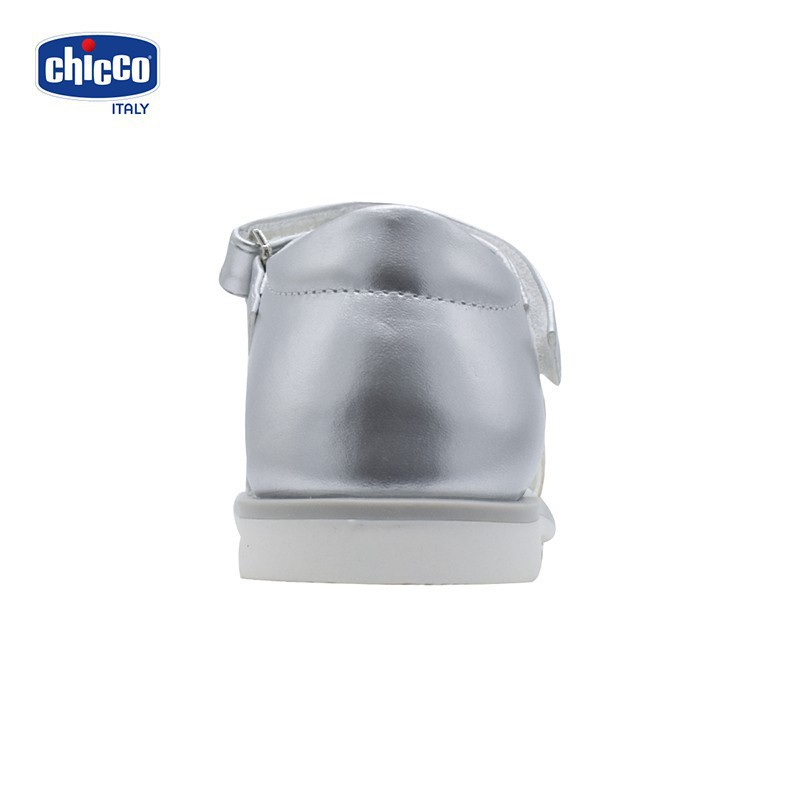 Sandal mát-xa chân bé đính nơ Chicco - Bạc Silver