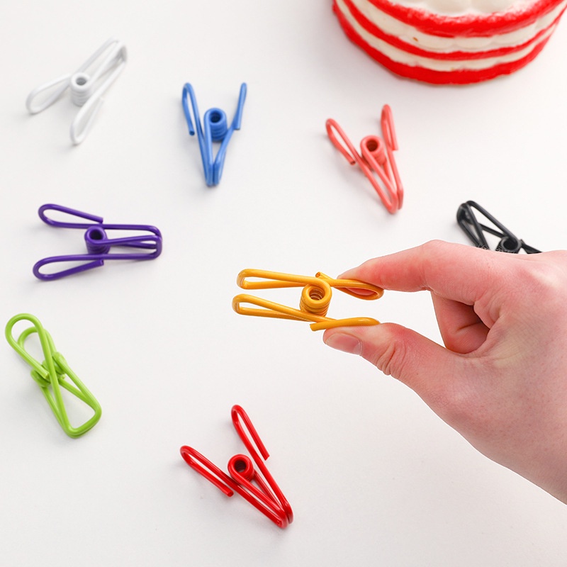 Set 2 Kẹp Kim Loại Phơi Quần Áo Đa Năng Chống Gió Màu Kẹo Ngọt