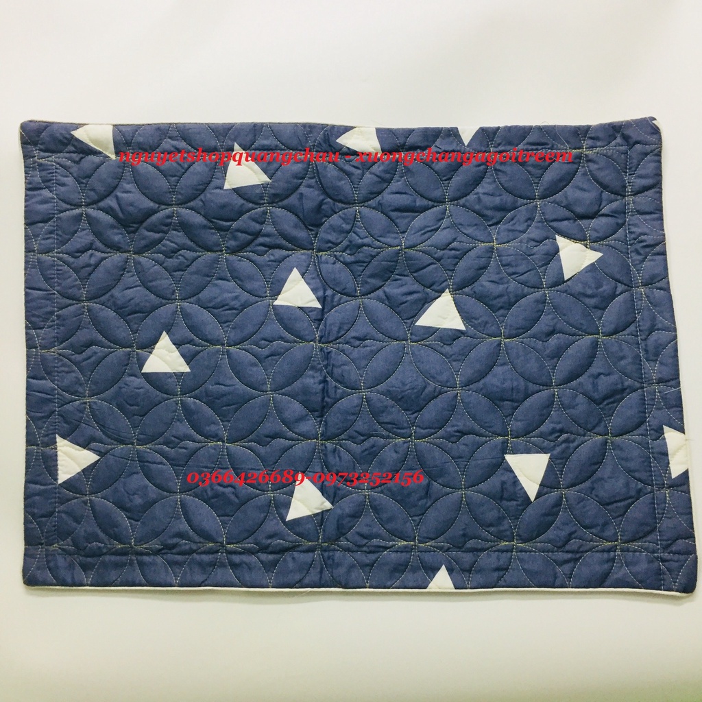 Bộ 2 Vỏ gối nằm trần bông cao cấp mẫu Tam Giác Ghi, áo gối đầu poly giá rẻ - Có bán lẻ 1 chiếc