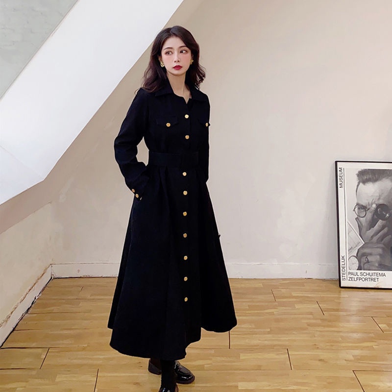 Đầm Ielgy dáng chữ A ôm eo phối hàng nút xinh xắn thời trang cho bạn gái