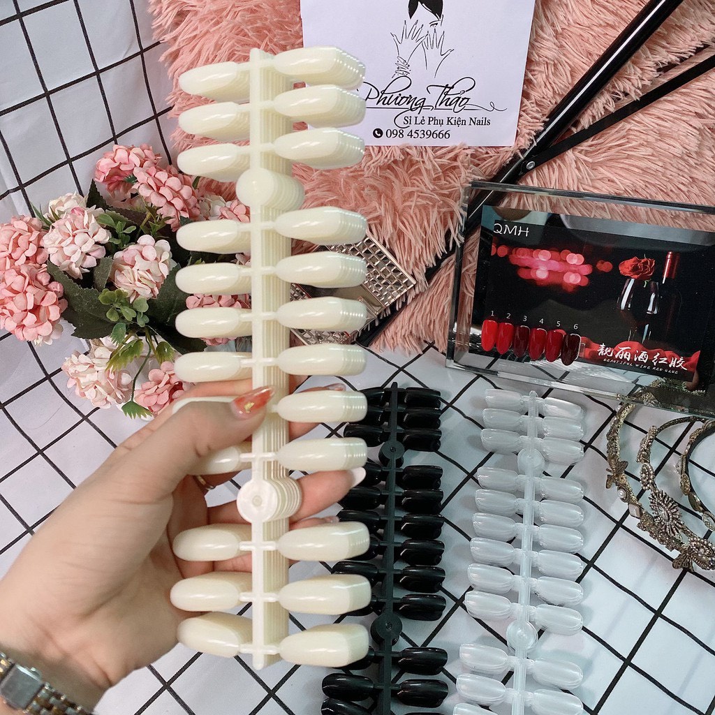 Móng mẫu vỉ phom tròn học nail chuyên dụng