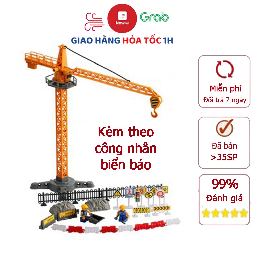 Đồ chơi trẻ em bộ giàn cẩu công trình gồm 37 chi tiết, nhựa an toàn, chi tiết sắc sảo, nhiều tạo hình khác nhau