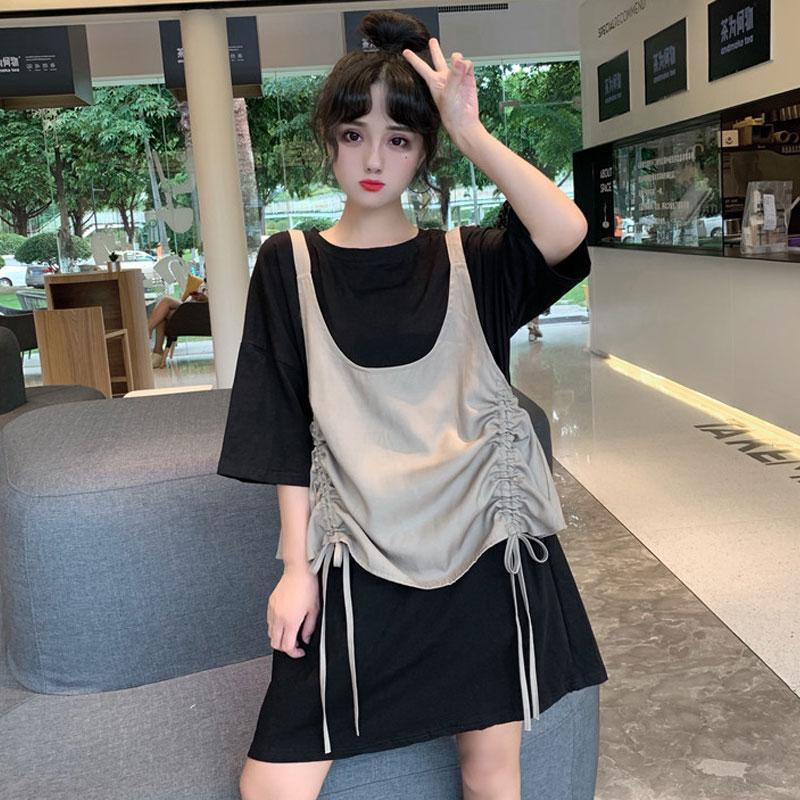 Set Áo Thun Ngắn Tay Form Rộng Và Chân Váy Phong Cách Trẻ Trung Dành Cho Nữ