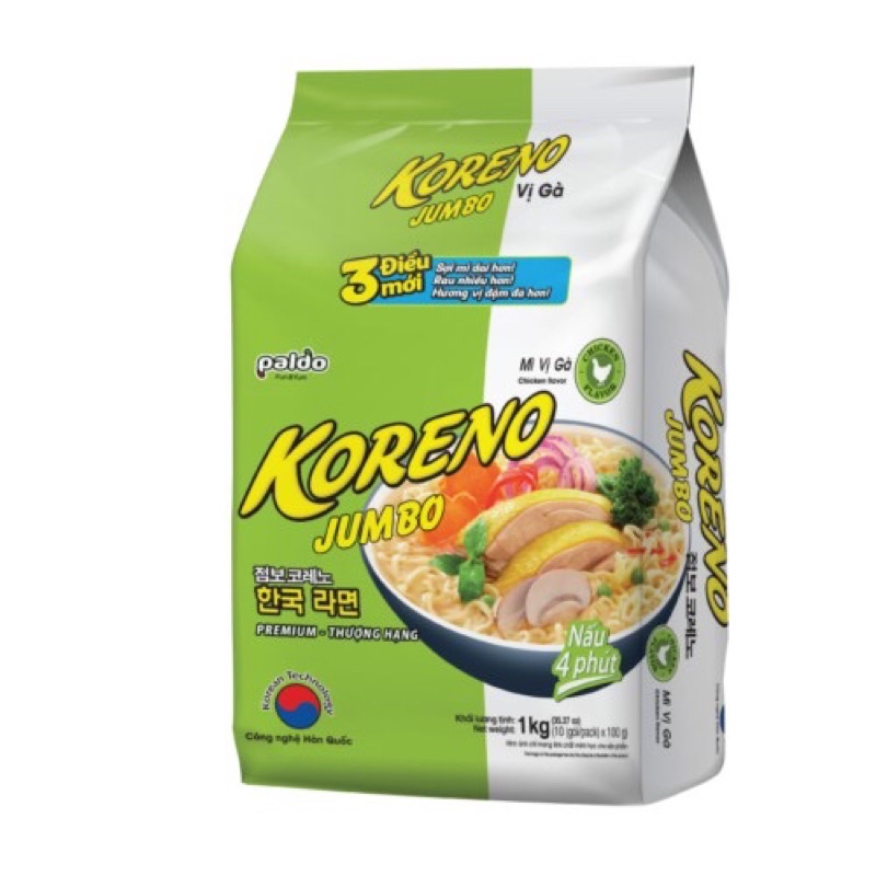 MÌ KORENO JUMBO HÀN QUỐC 1KG ĐỦ VỊ