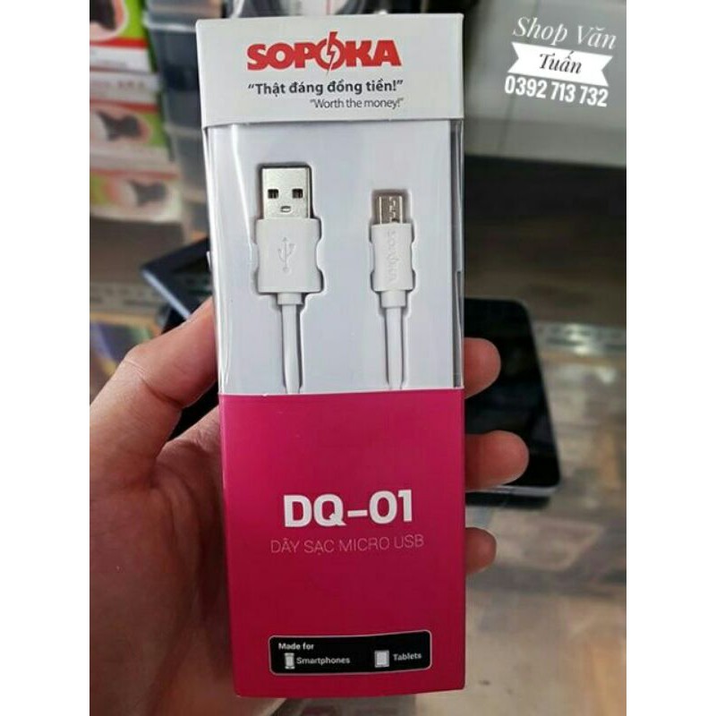 Cáp Sạc Điện Thoại SOPOKA DQ-02 Dành Cho SAMSUNG,OPPO, SONY, HCT...