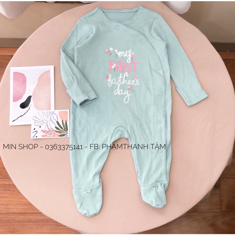 Body liền vớ cotton cho bé - xanh nhạt