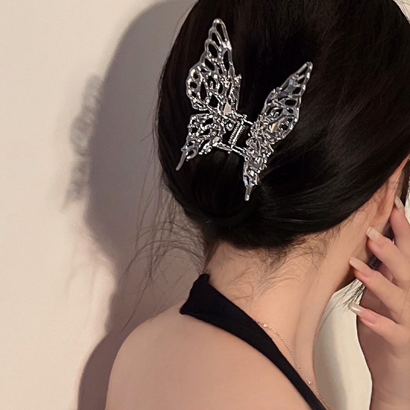 Kẹp Tóc Hình Bướm Bằng Kim Loại Phong Cách hip hop Đường Phố Cho Nữ