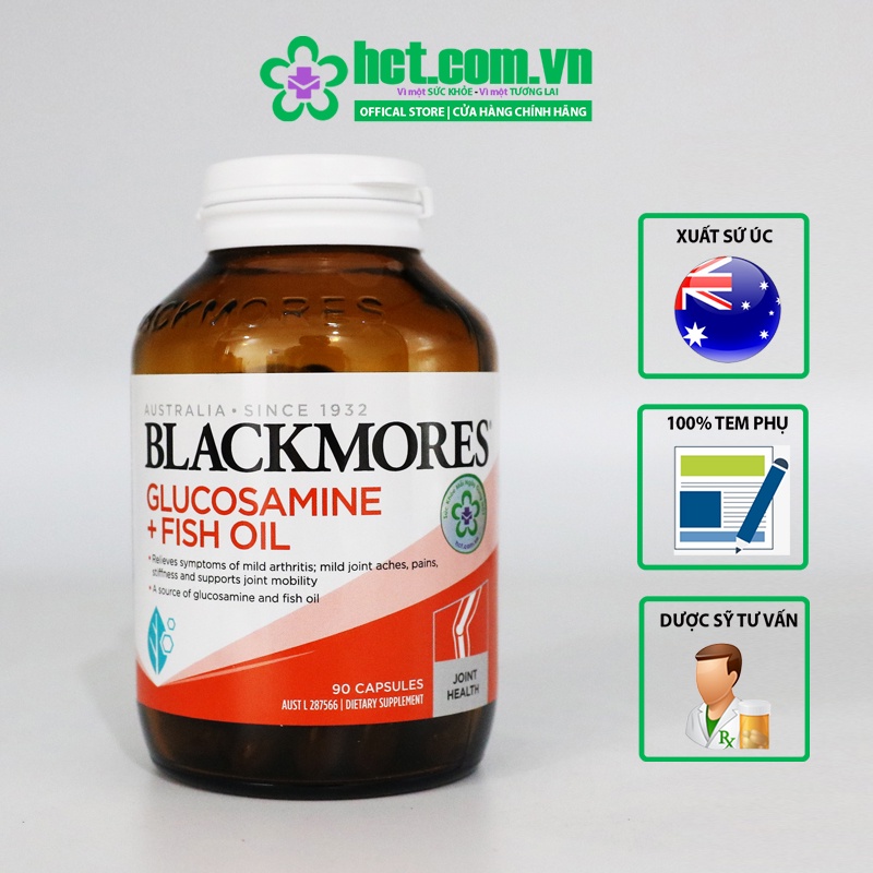Viên Uống Bổ Khớp Blackmores Glucosamine + Fish Oil Lọ 90 Viên