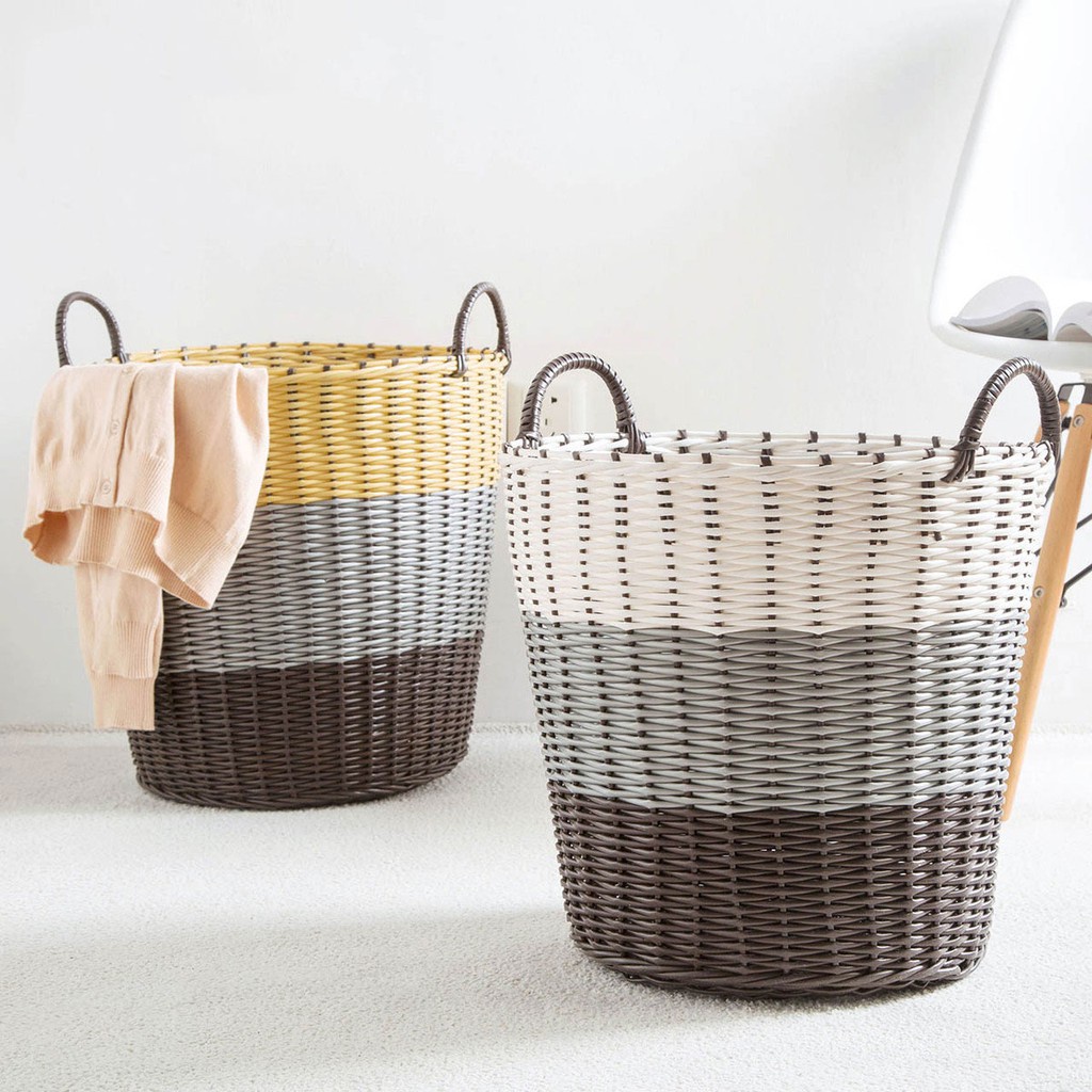 Giỏ đựng đồ giặt ủi JUJIAJIA siêu lớn đan mây thủ công có tay cầm