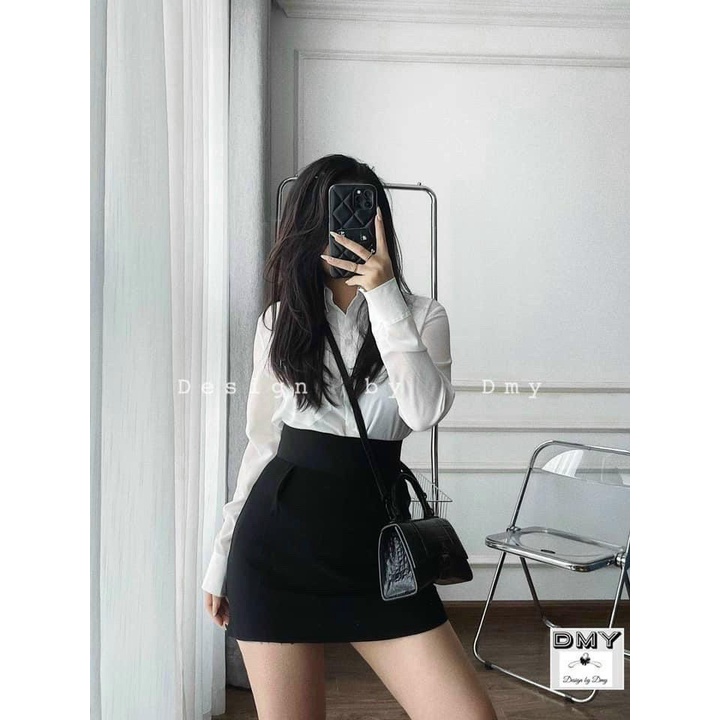 Chân váy chữ A cạp cao