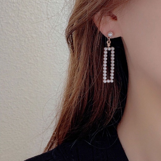 Bông Tai Đính Ngọc Trai Sang Trọng Phong Cách Hàn Quốc