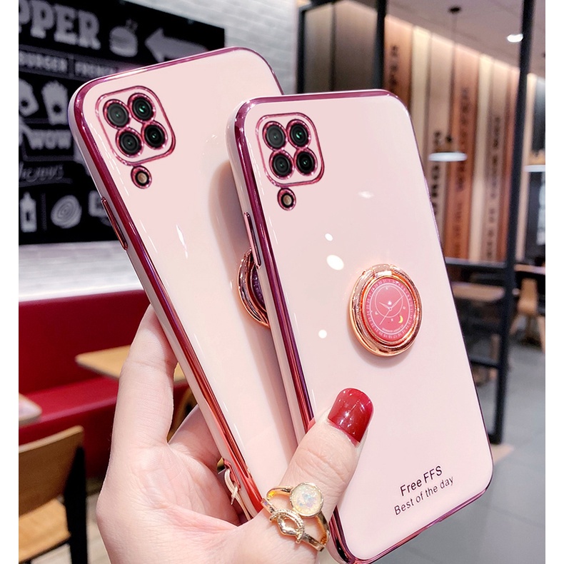 Ốp Điện Thoại Mềm Có Giá Đỡ Dạng Vòng Tròn Bảo Vệ Camera Cho Samsung Galaxy A10 A10S A20 A30 A20S A21 A21S A41 A50 A50S A30S A70