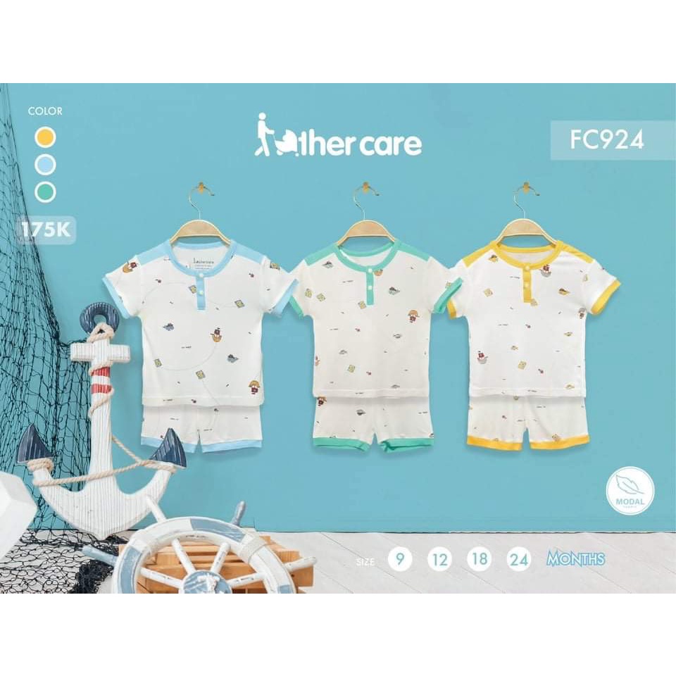 Bộ cộc tay cổ trụ Father care cho bé