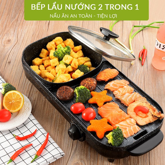 BẾP LẨU NƯỚNG CAO CẤP 2IN1 -Tiết kiệm điện, đa chức năng, giá tốt nhất thị trường