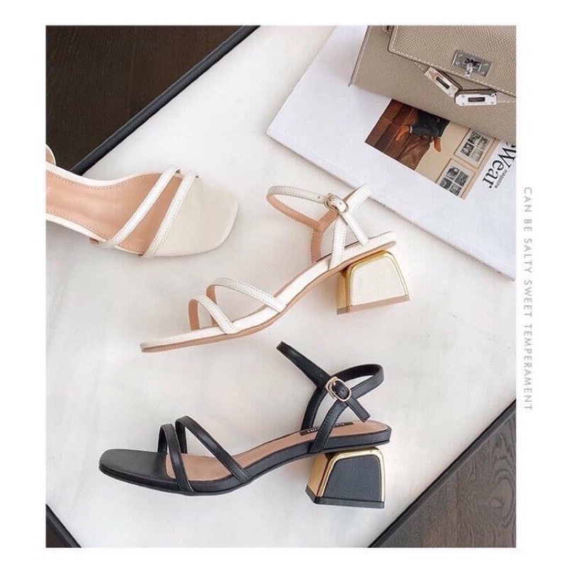 Sandal nữ 2 quai mảnh gót dòng 3cm sang chảnh M138 M138