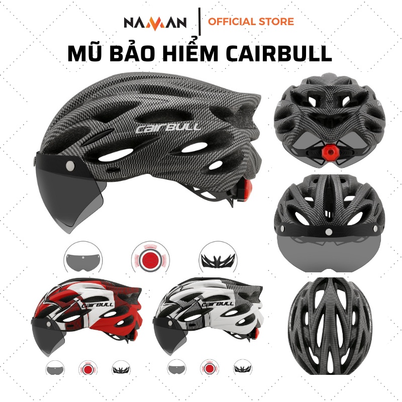 Phụ kiện xe đạp Mũ bảo hiểm xe đạp Cairbull Allroad - Siêu nhẹ , Có đèn cảnh báo