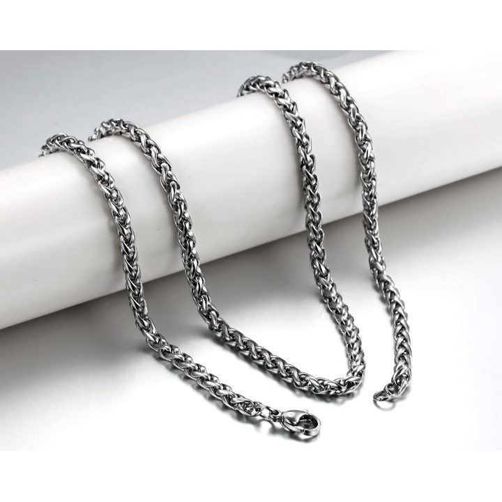 Dây chuyền titan xích trơn xoắn S không gỉ N01