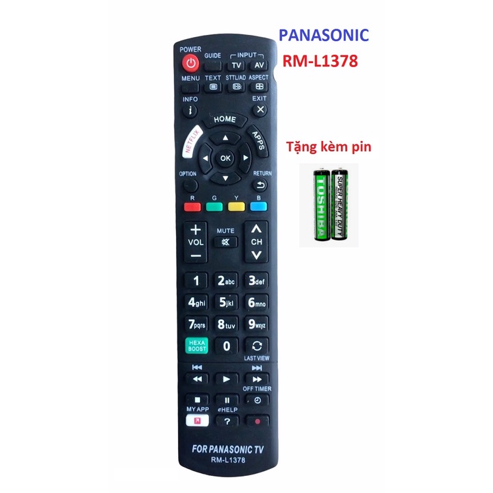 Điều khiển TV Panasonic Smart có HEXA BOOST RM-L1378 hàng tốt tương thích với tất cả dòng tivi panasonic smart internet