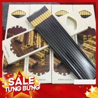 Bộ 10 đôi đũa khảm vàng Hàn Quốc chống trơn và mốc