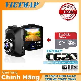 Camera Hành Trình Vietmap C62S Kèm Thẻ 64G Cảnh Báo Giao Thông 2 Mắt Trước Sau