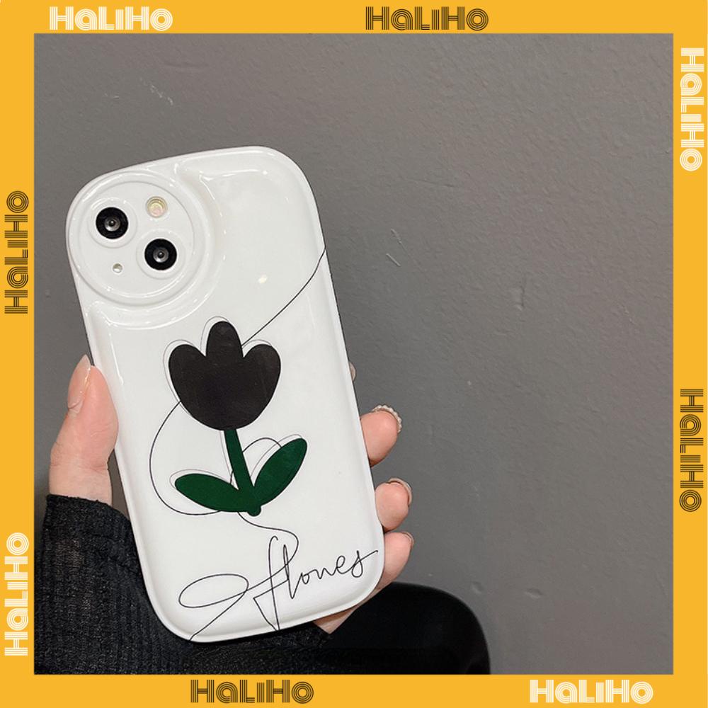 iPhone Case TPU Silicone Soft Case Airbag Shockproof Protection Camera Tulip Flower Simple Style Compatible For iPhone 11 Pro Max 13 Pro Max 12 Pro Max 7Plus xr XS Max