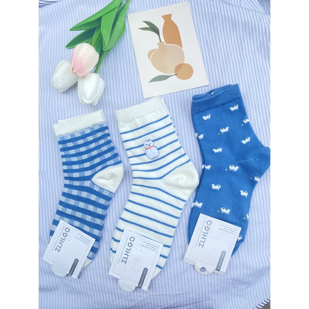 Vớ nữ Mivino tất cổ cao hàn quốc xanh trẻ trung năng động TN219