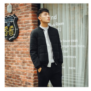 Áo khoác Bomber không cổ cá tính ấm áp