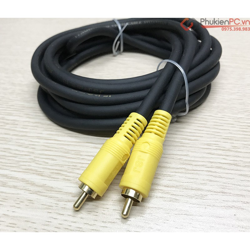 Cáp hoa sen AV RCA dây dài 5M dùng cho HD Player to TV ( Tivi ) Amply, Sound card, Loa, Âm ly, dàn âm thanh.