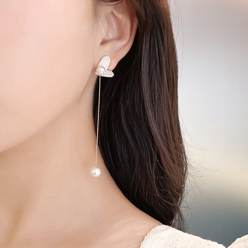 Khuyên Tai Dáng Dài Đính Hạt Ngọc Trai Nhân Tạo Phong Cách Hàn Quốc Mới 2022 S925