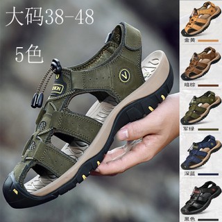 Dép sandal nam bít đầu da bò cao cấp hàng nhập khâu - td822001