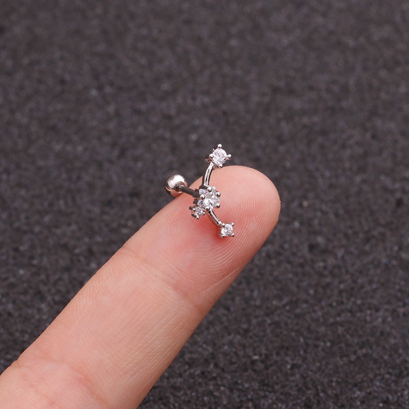 1 Cái Hoa Tai Chốt Xoắn Ốc 20G Dài 6mm Bằng Thép Không Gỉ