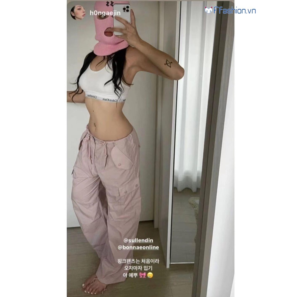 Quần Dài Thể Thao Dáng Rộng Ống Đứng Kiểu Retro Mỹ Dễ Thương Cho Nữ