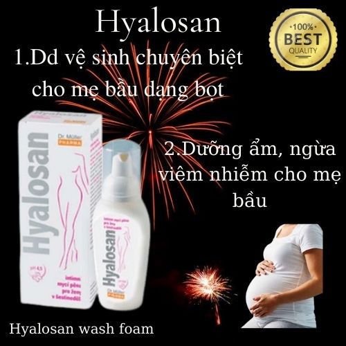 Hyalosan wash foam_Dung dịch vệ sinh dạng bọt chuyên biệt cho mẹ bầu, sau sinh lọ 150ml