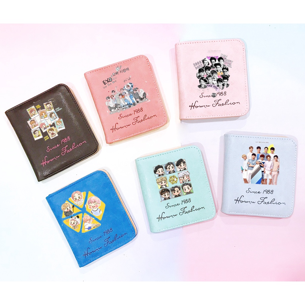 Ví twice wanna one exo da lộn dạng ngắn VLNI16 bóp cầm tay bóp cầm tay