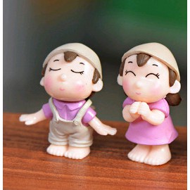 Cặp Đôi Trai Gái Nông Thôn làm tiểu cảnh quà tặng trang trí