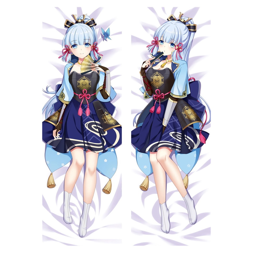 Vỏ Gối Ôm Dài In Hình Nhân Vật Anime Genshin Va Chạm Kamisato Ayaka Sakura Quyến Rũ Kích Thước 60x180cm