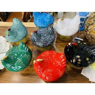 Có sẵn] Giỏ đựng trứng gà mái ấp Gốm Sứ cao cấp trang trí decor