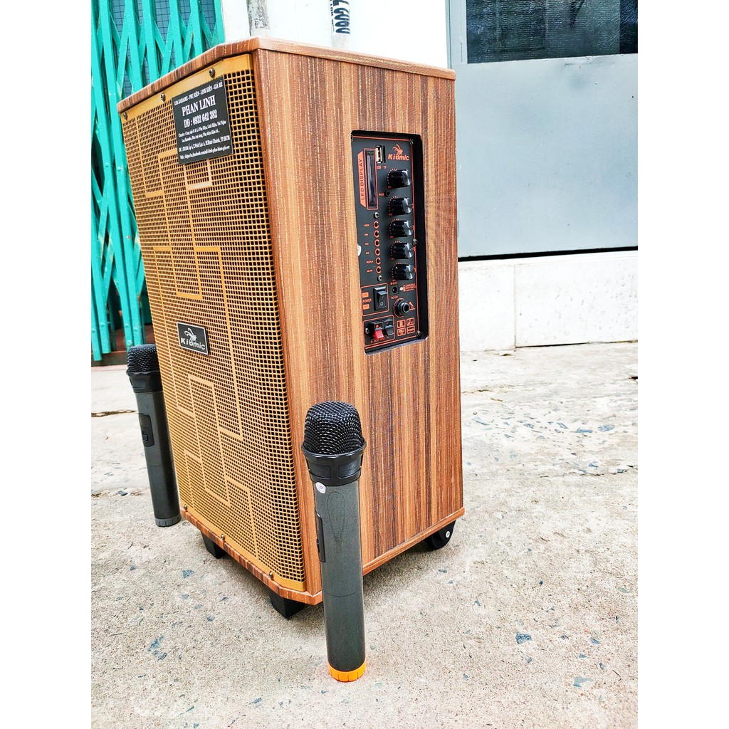 Loa kéo k89 kiomic kèm 2 micro không dây UhF